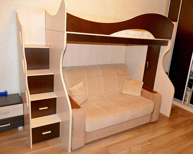 Łóżko loftowe z płyty wiórowej laminowanej