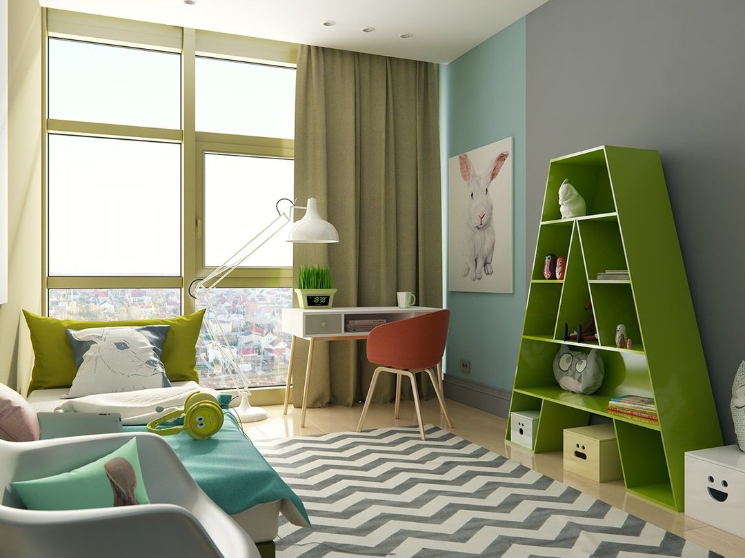 Modern çocuk odası tasarımı fotoğraf