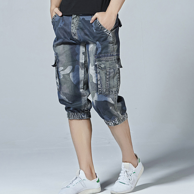 Casual Camouflage Multi Pockets Jogger Pants Short Jeans