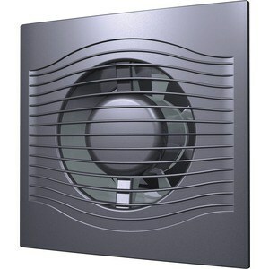 Axiálny odsávací ventilátor DiCiTi so spätným ventilom D 100 dekoratívny (SLIM 4C tmavošedý kov)