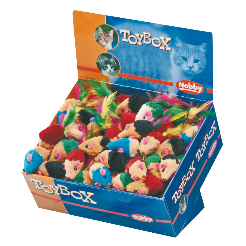 Rotaļlieta kaķiem Nobby Mouse ar spalvām 5cm
