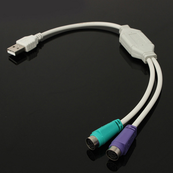 USB Male naar PS2 Female Converter Adapterkabel voor gebruik met toetsenbord en muis