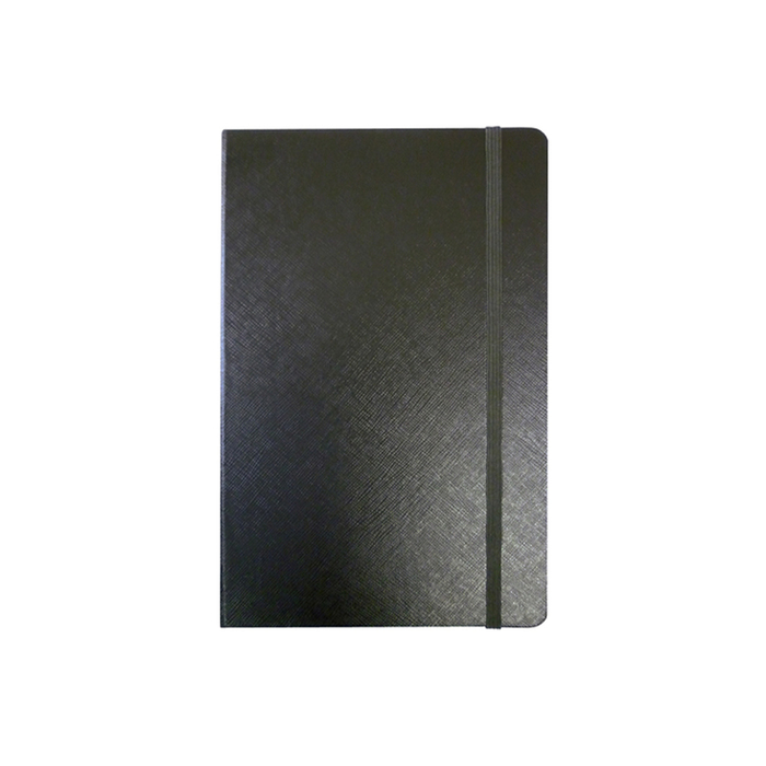 Business notebook BRAUBERG A7 + 64L, 95 * 145mm, Select, granular leatherette, elastic band, line, black, 128048