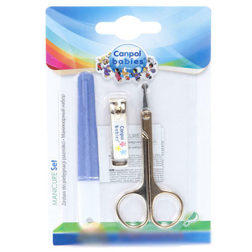 Manicure set (scissors + tweezers + nail file), 0+ (Canpol, Baby Hygiene)