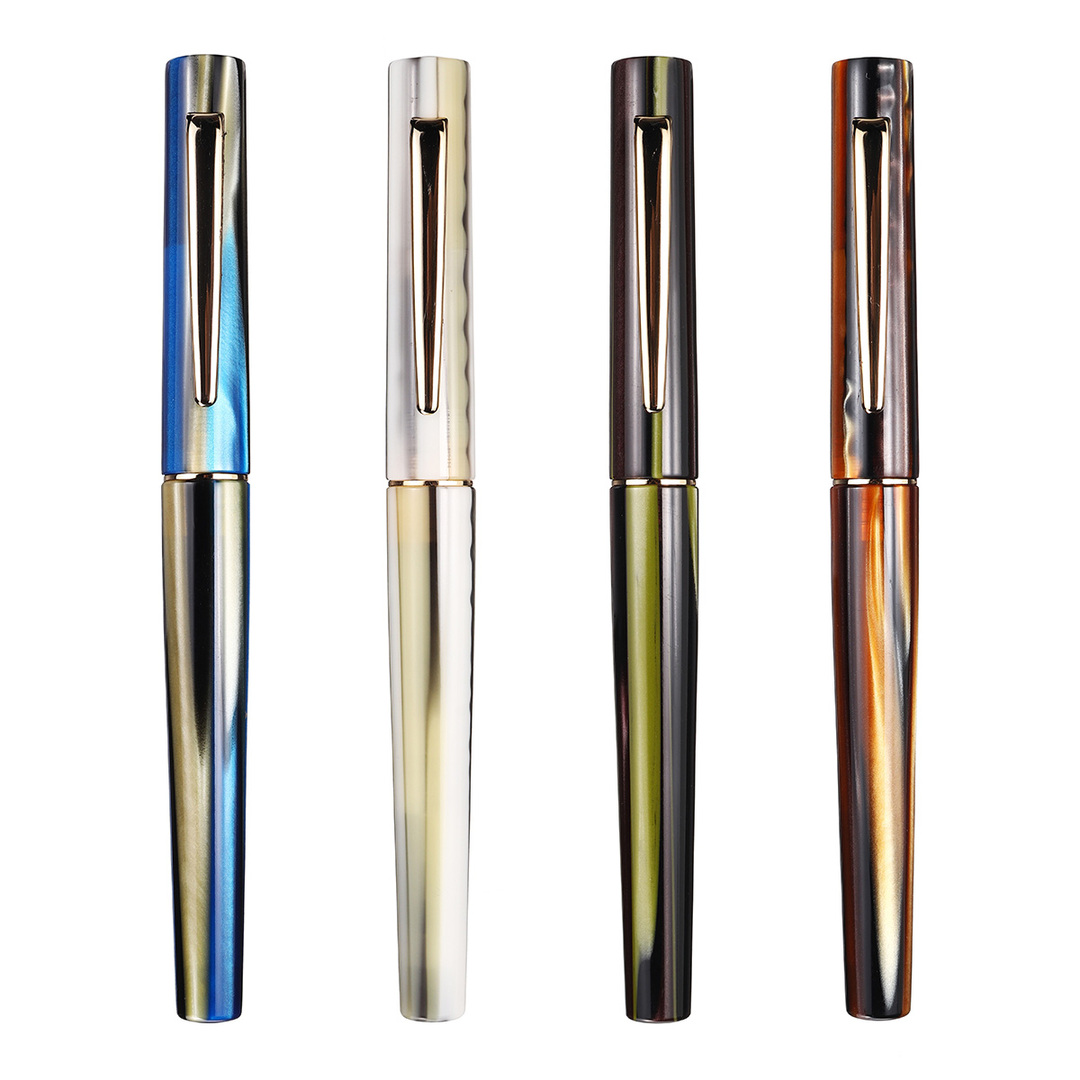 Celluloidové akrylové krásne pruhy Plniace pero EF 0,38 mm Nib Móda Vynikajúca darčeková sada na písacie pero