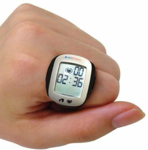 There are such tiny devices with clock, heart rate, calories meter