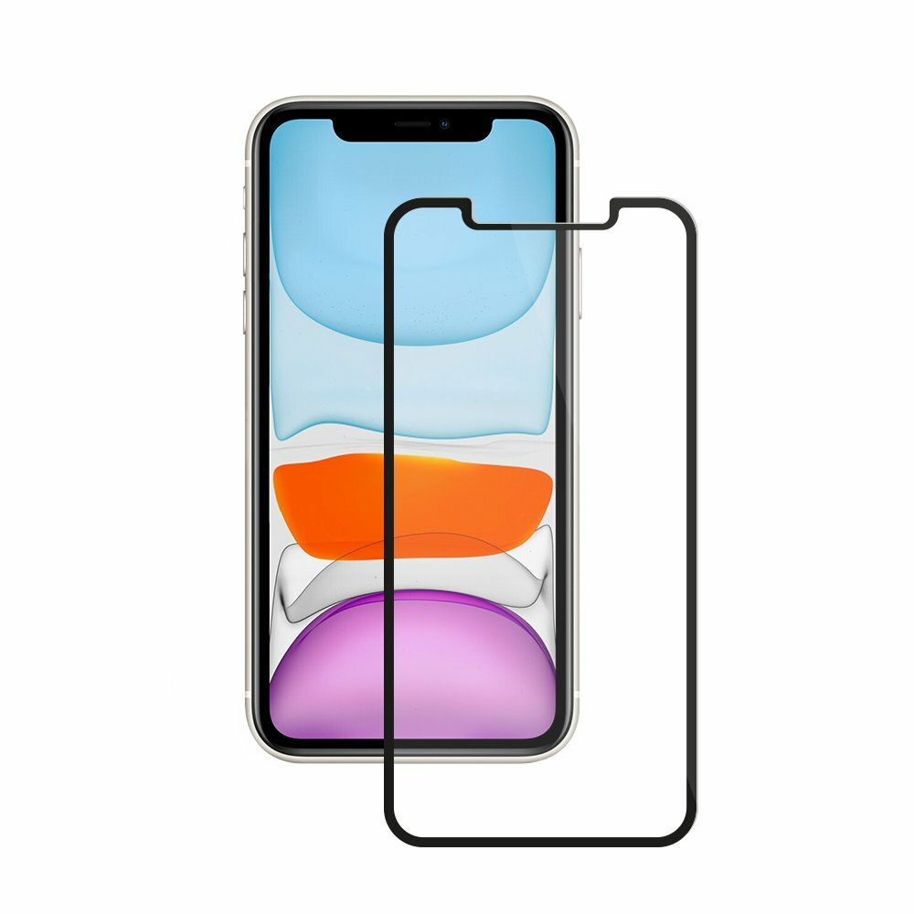 Schutzglas 3D Deppa Full Glue kompatibel mit Apple iPhone 11 Pro (2019), 0,3 mm, schwarzer Rahmen
