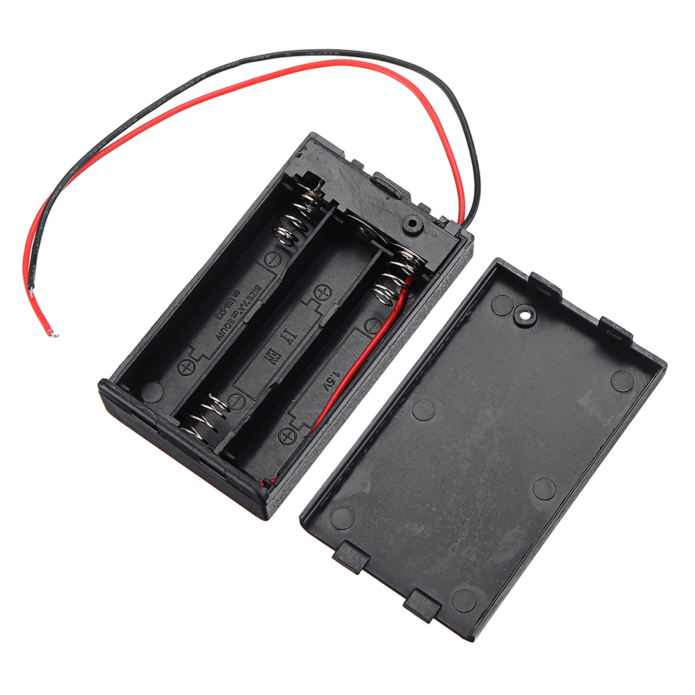 Caixa de bateria de slot AAA Suporte de placa de bateria com interruptor para 3 baterias AAA estojo DIY