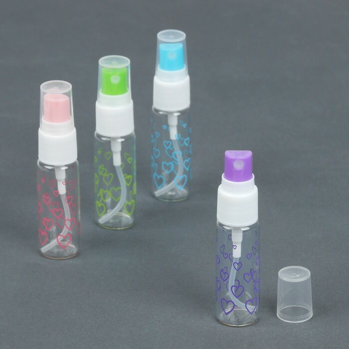 Vorratsflasche mit Spray " Herzen", 20ml, MIX color