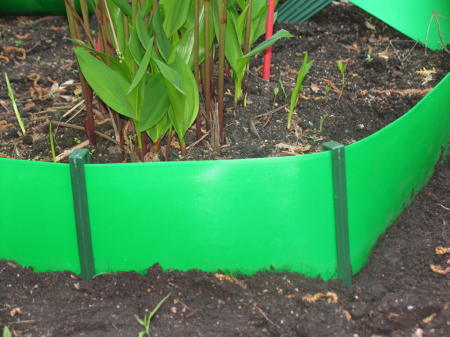 Green plastic tape border