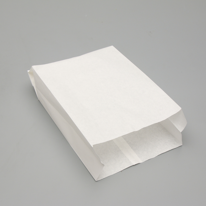 Papirnata vrečka za polnjenje, bela, dno v obliki črke V, 30 x 17 x 7 cm