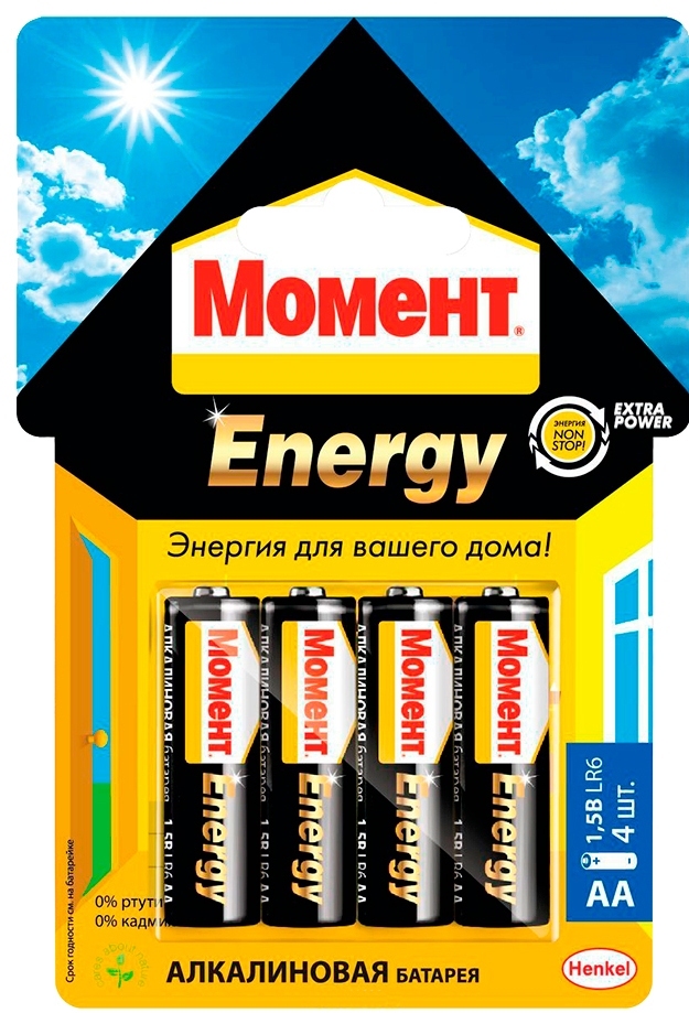 Batterimoment Energityp Aa, Alkaliskt 4 st på blister 2098798 / B0033856