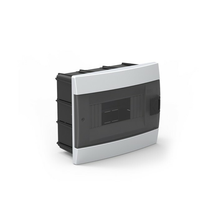 Box per macchine automatiche, incasso in plastica 600-000-801, 8 moduli, bianco