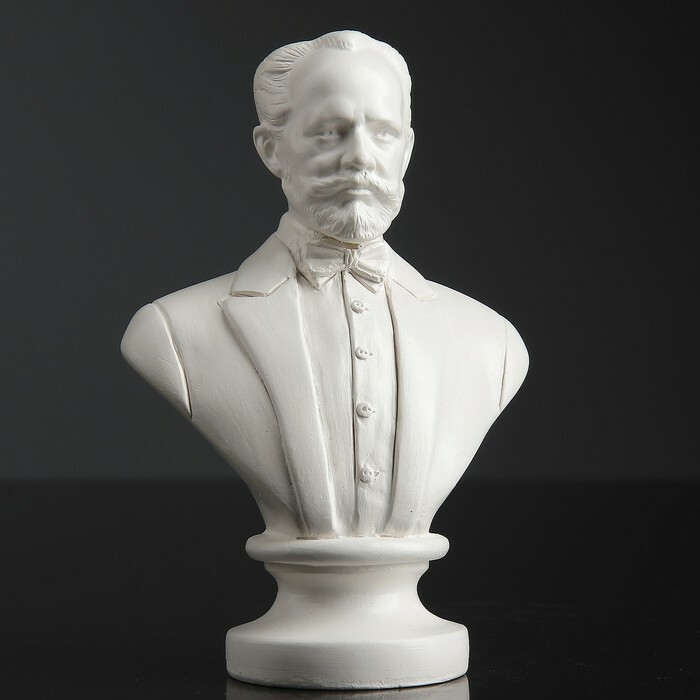 Buste Tsjaikovski 13,5 cm, wit