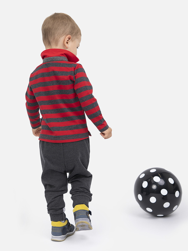 Knitted trousers with a print for a boy