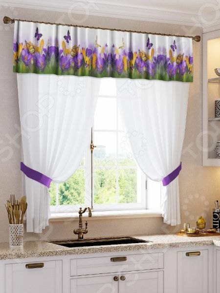 Curtains for the kitchen TamiTex " Violet"