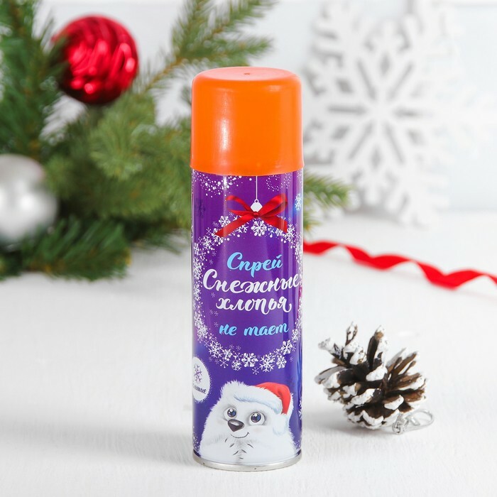 Spray snow flakes, 275 ml, non-friable, large, orange