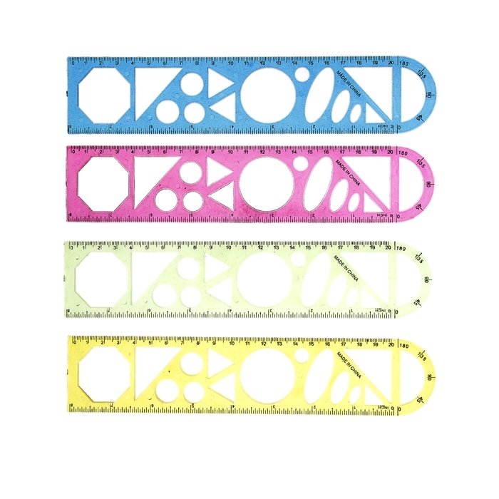 Ruler stencil-transferator matizado, mix, fluorescente