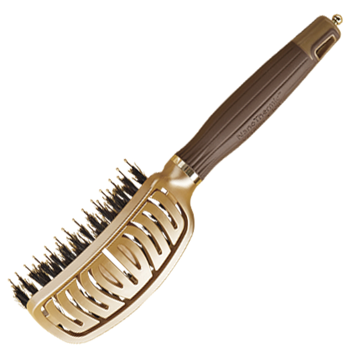 Blow-through massage brush ceramic ion comb bristles