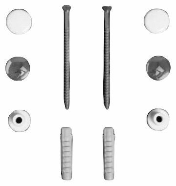 Conjunto de suportes verticais de sanita / bidé com tampas em cromado e branco Simas F90cr / bi