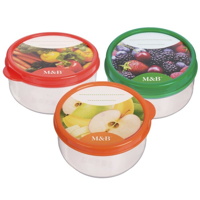Un set di contenitori per la conservazione degli alimenti per bambini " Vkusnyatina" 3 pezzi