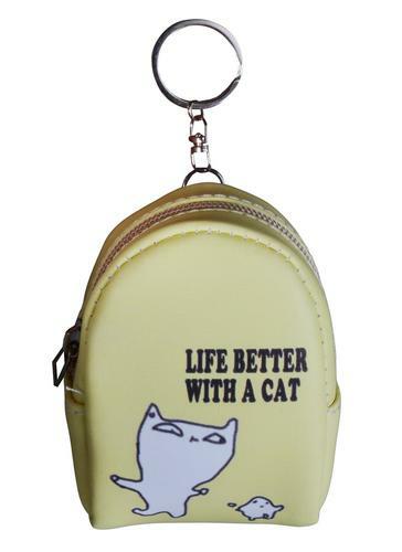 Handtasche - Geldbörse mit Reißverschluss Das Leben ist besser mit einer Katze (10cm) (PVC-Box)
