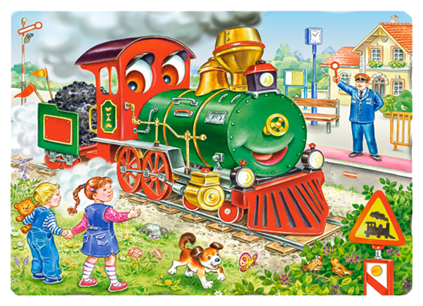 Puzzle Castorland Zelená lokomotíva (CastorLand) 30 prvkov, čl. B-03433