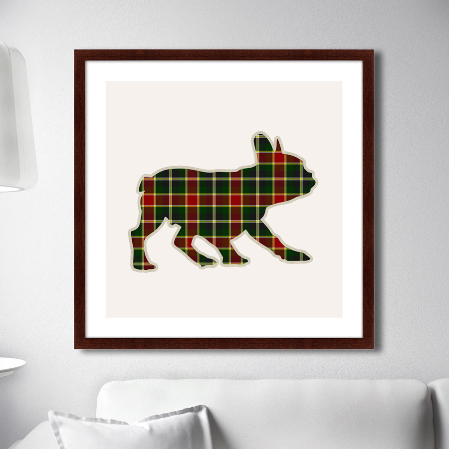 A Bulldog festmény reprodukciója skót ketrecben №3 2016
