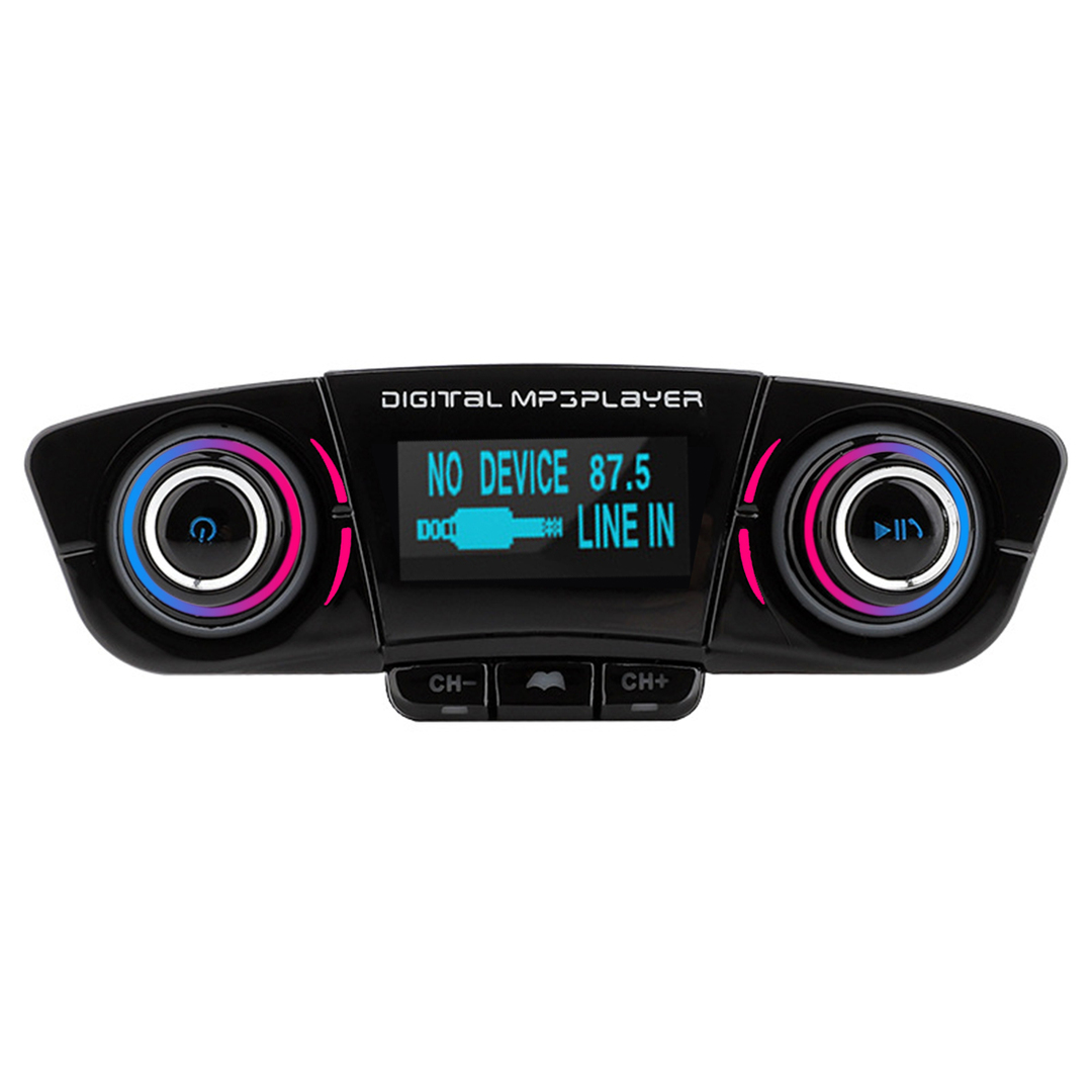 ערכת רכב דיבורית אלחוטית Bluetooth דיבורית לרכב FM משדר נגן MP3 מטען USB AUX