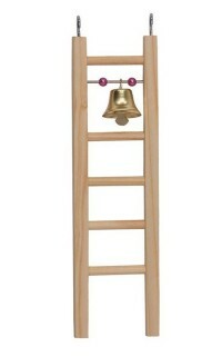 Rebrík pre vtáčiky Darell drevený (malý) s korálkami a zvončekom