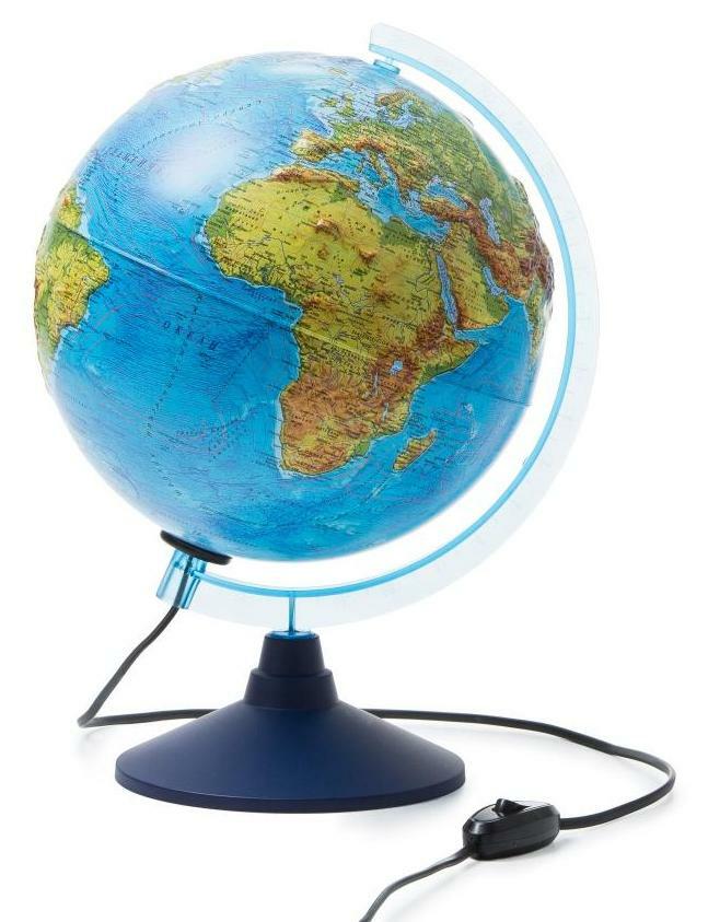 Globus Physikalisch-politisch mit Hintergrundbeleuchtung (Batterien) INT12500285 # und # quot; 25 cm