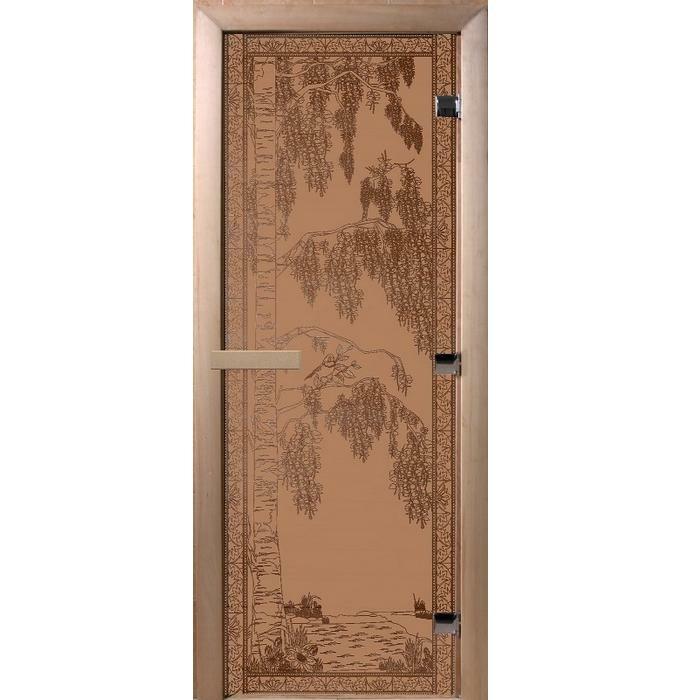 Porte vitrée pour sauna Doorwood DW00907 Bouleau bronze mat 700x1900 mm